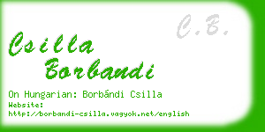 csilla borbandi business card